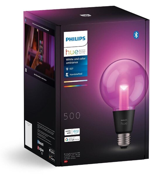 PH 8719514419155 Hue Lightguide LED žárovka E27 G95 6,8W 500lm 2000-6500K RGB CRI80 IP20, stmívatelná - PHILIPS