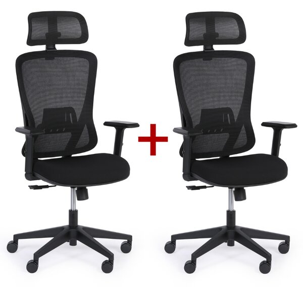 Kancelářská židle MARCO 1+1 ZDARMA, černá