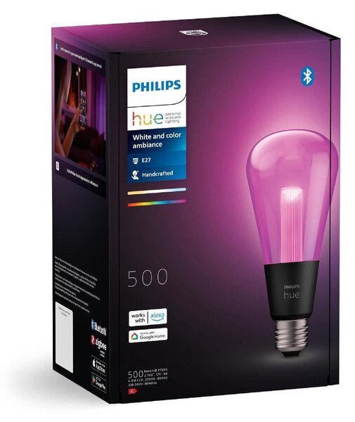 PH 8719514419391 Hue Lightguide LED žárovka E27 ST72 6,8W 500lm 2000-6500K RGB CRI80 IP20, stmívatelná - PHILIPS