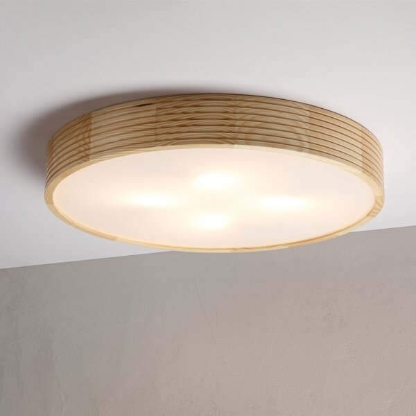 Stropní svítidlo NATURAL MODERN 4xE27/15W/230V pr. 58 cm borovice
