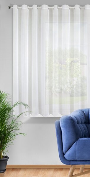 ZÁCLONA NA KROUŽCÍCH LUCY 300X160 CM BÍLÁ