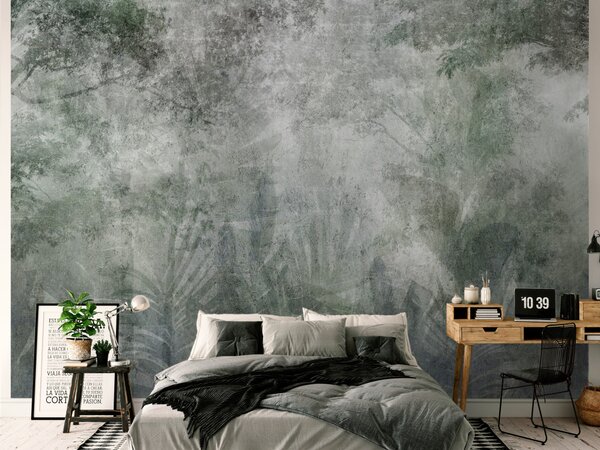 Fototapeta Temná krajina stromů - abstraktní šedé pozadí s betonovou texturou