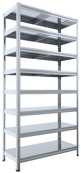 Regál do sklepa Biedrax 40 x 60 x 210 cm, pozink, 8 polic plech, nosnost 100 kg na polici