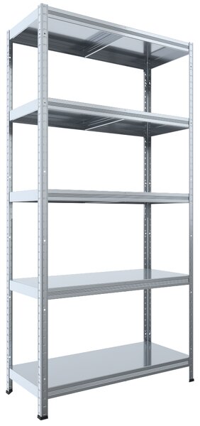 Bezšroubový regál Biedrax 40 x 60 x 180 cm, pozink, 5 polic plech, nosnost 100 kg na polici