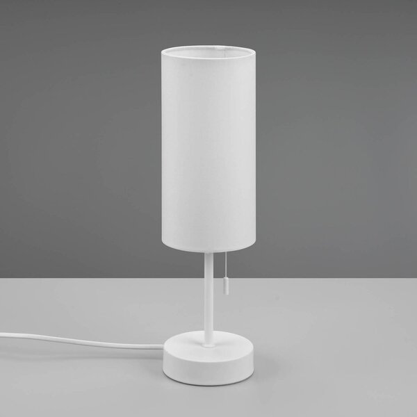 Stolní lampa Jaro s USB přípojkou, bílá/bílá