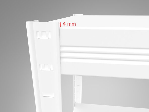 Regál do spíže Biedrax 40 x 60 x 180 cm, bílý, 6 polic plech, nosnost 100 kg na polici