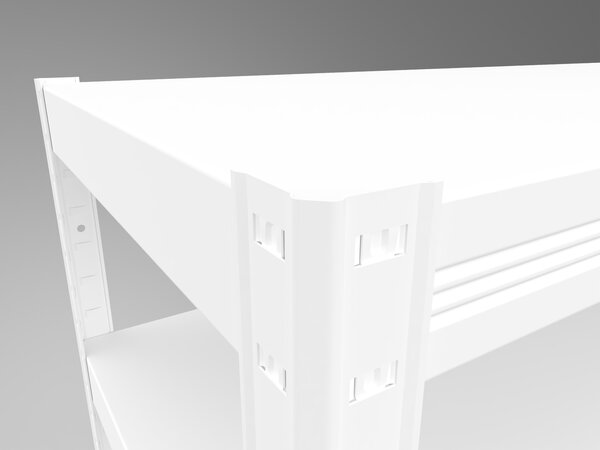 Regál do spíže Biedrax 40 x 60 x 180 cm, bílý, 6 polic plech, nosnost 100 kg na polici