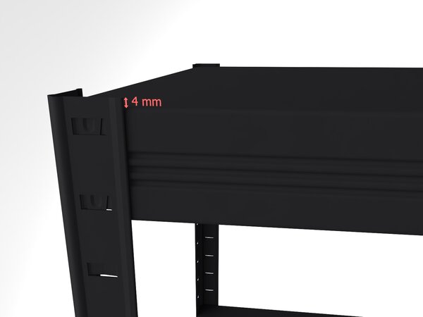 Regál do sklepa Biedrax 40 x 90 x 210 cm, černý, 7 polic plech, nosnost 100 kg na polici