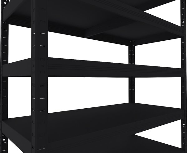 Regál do sklepa Biedrax 40 x 90 x 210 cm, černý, 7 polic plech, nosnost 100 kg na polici