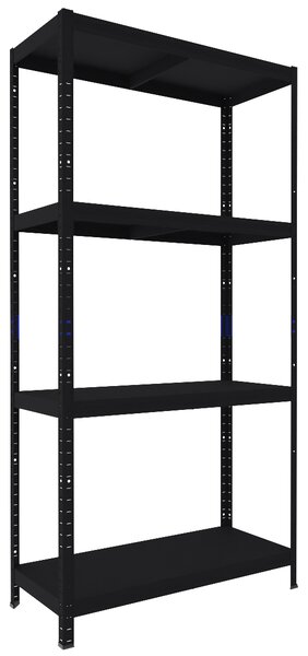 Regál do spíže Biedrax 40 x 60 x 180 cm, černý, 4 police plech, nosnost 100 kg na polici
