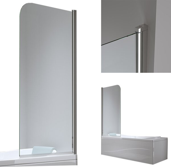 BPS-koupelny Jednodílná vanová zástěna HYD-PR01 80x140 chrom/transparent