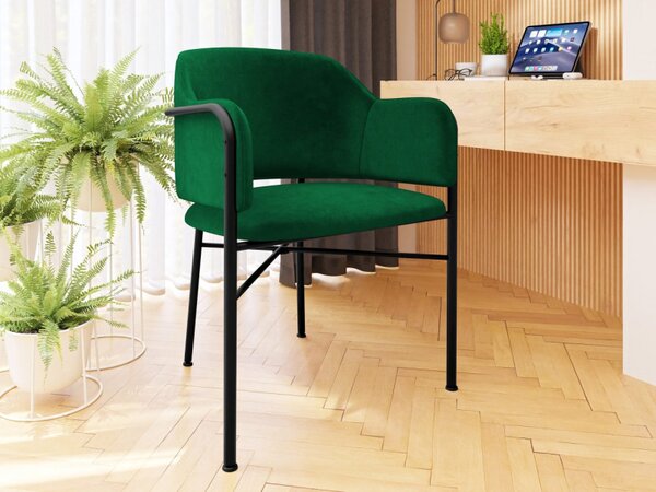 Čalouněná jídelní židle Uzpira, Potah: Magic Velvet 2209, Barva dřeva: černá 5903211334184