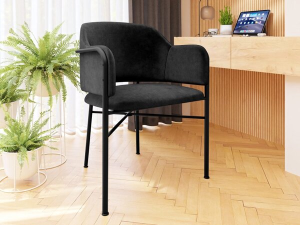 Čalouněná jídelní židle Uzpira, Potah: Magic Velvet 2209, Barva dřeva: černá 5903211334184