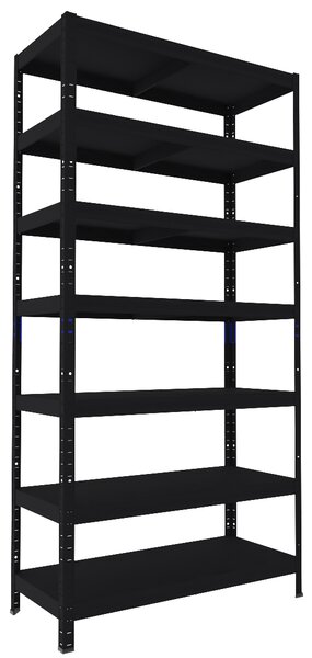 Regál do sklepa Biedrax 40 x 90 x 210 cm, černý, 7 polic plech, nosnost 100 kg na polici