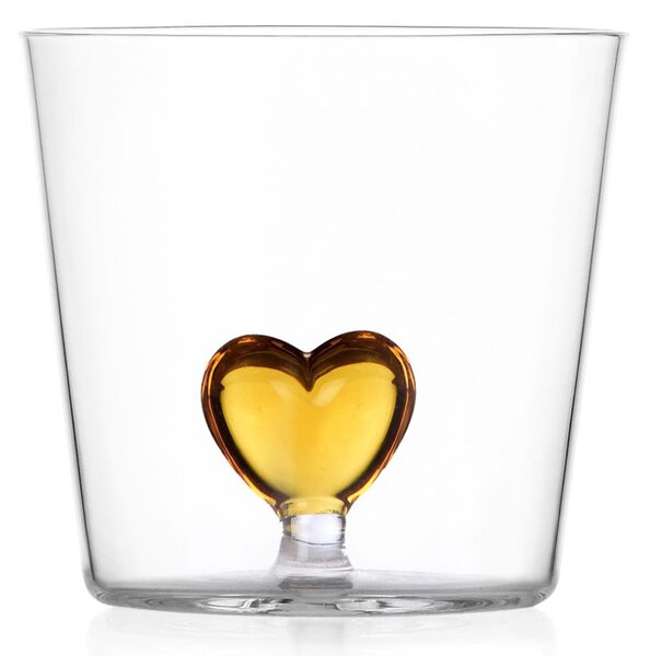 Ichendorf Milano designové sklenice na vodu Cuore Yellow Heart