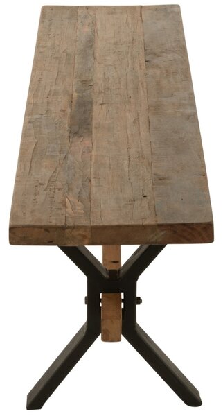 Hnědá vintage masivní lavice J-line Talia 180 x 35 cm