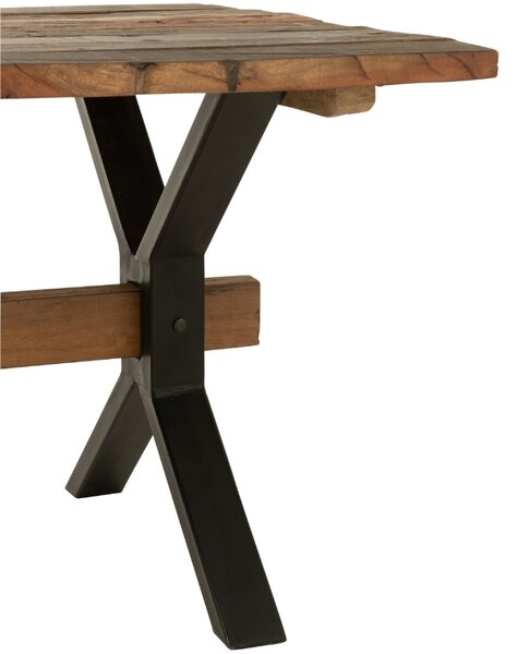 Hnědý dřevěný jídelní stůl J-line Talia 180 x 90 cm