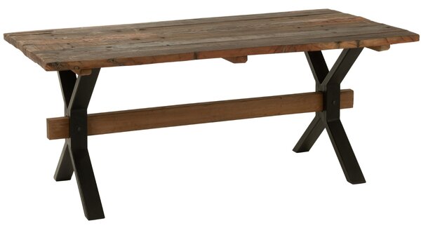 Hnědý dřevěný jídelní stůl J-line Talia 180 x 90 cm