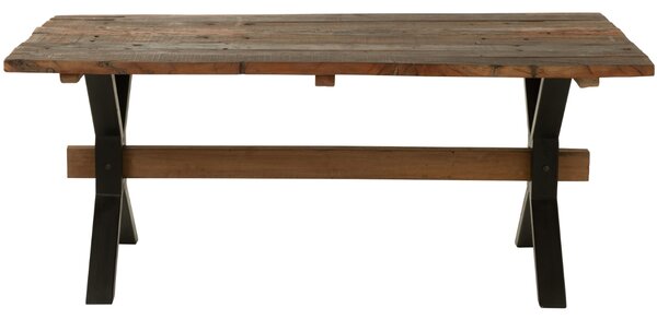 Hnědý dřevěný jídelní stůl J-line Talia 180 x 90 cm