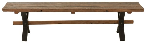 Hnědá vintage masivní lavice J-line Talia 180 x 35 cm