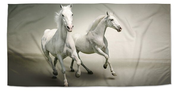 Ručník SABLIO - Dva bílí koně 30x50 cm