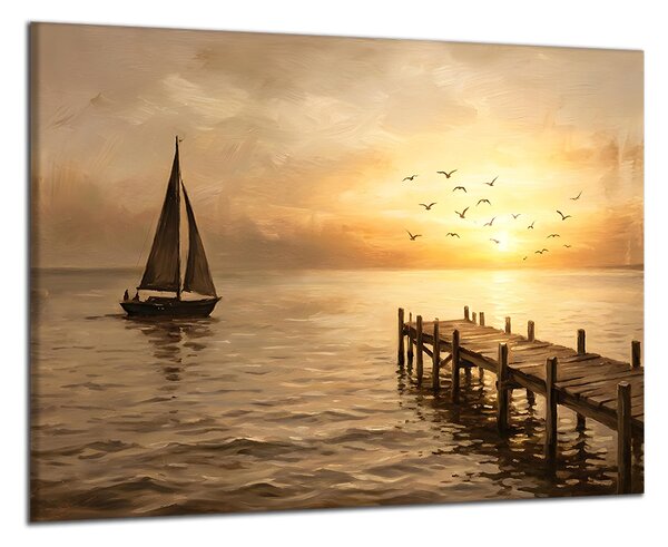 Obraz do obýváku Molo a plachetnice