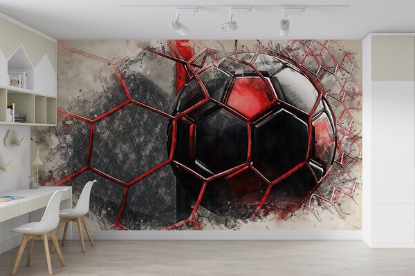 Fototapety Černo-červená koule, Fototapety dětské, Fototapety pro chlapce, u72803 : uwalls.cz