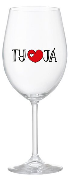 TY A JÁ - čirá sklenice na víno 350 ml
