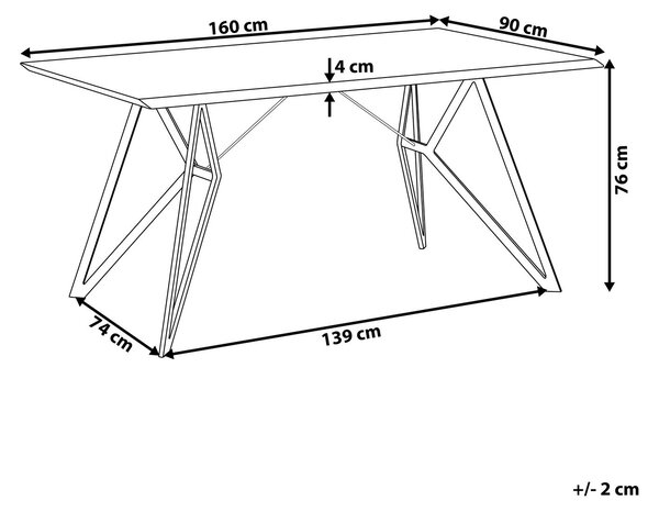 Jídelní stůl BUSCOT Světle hnědá 160 cm 90 cm