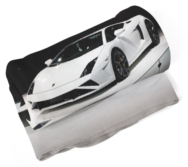 Deka SABLIO - Bílé Lamborghini 2 150x120 cm