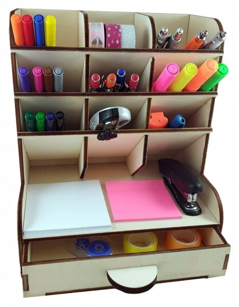 Organizér na tužky - šuplíkový/přírodní