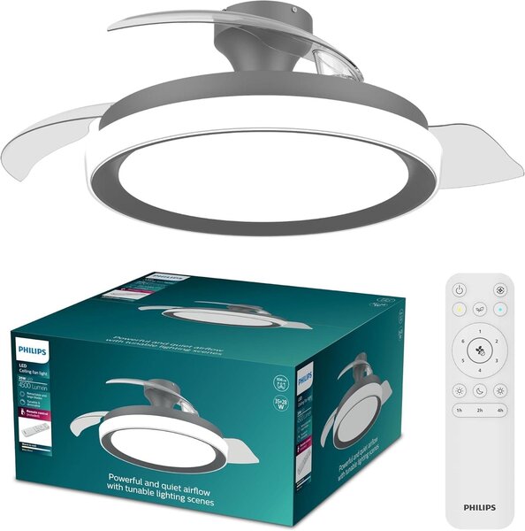 PH 8721103096043 Bliss DC stropní ventilátor a svítidlo 28W+35W černý - PHILIPS