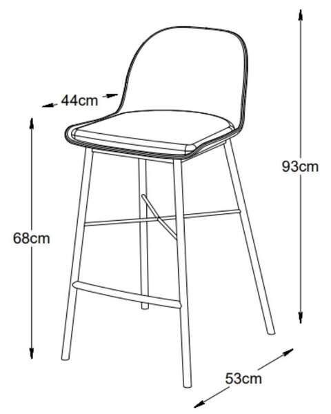 Unique Furniture Plastová barová židle Whistler 68 cm