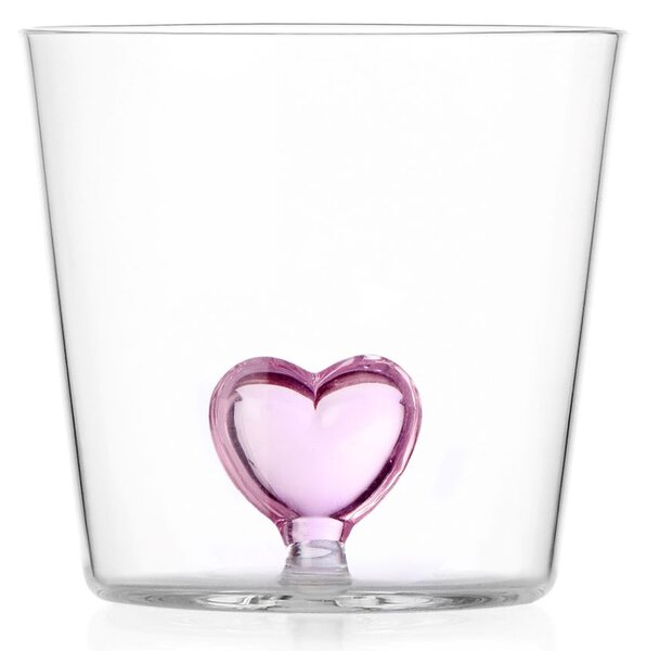 Ichendorf Milano designové sklenice na vodu Cuore Pink Heart