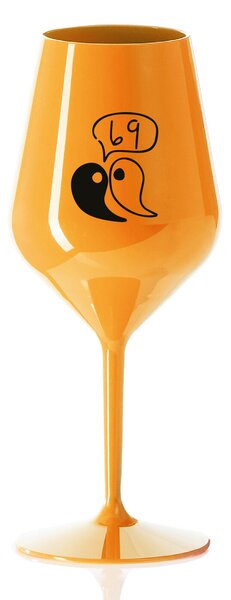 69 - oranžová nerozbitná sklenice na víno 470 ml