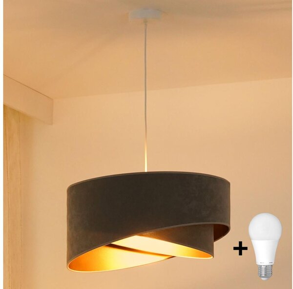 Brilagi - LED Lustr na lanku LYRA 1xE27/15W/230V šedá/zlatá