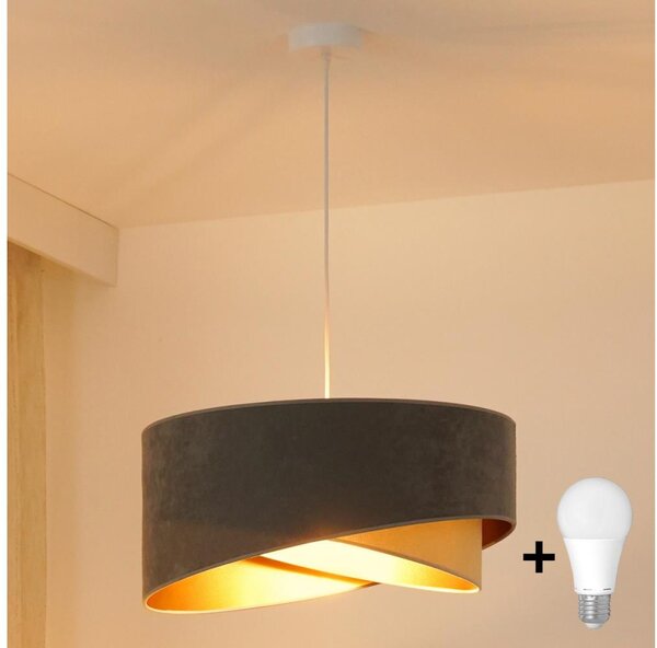 Brilagi - LED Lustr na lanku LYRA 1xE27/15W/230V šedá/béžová/zlatá