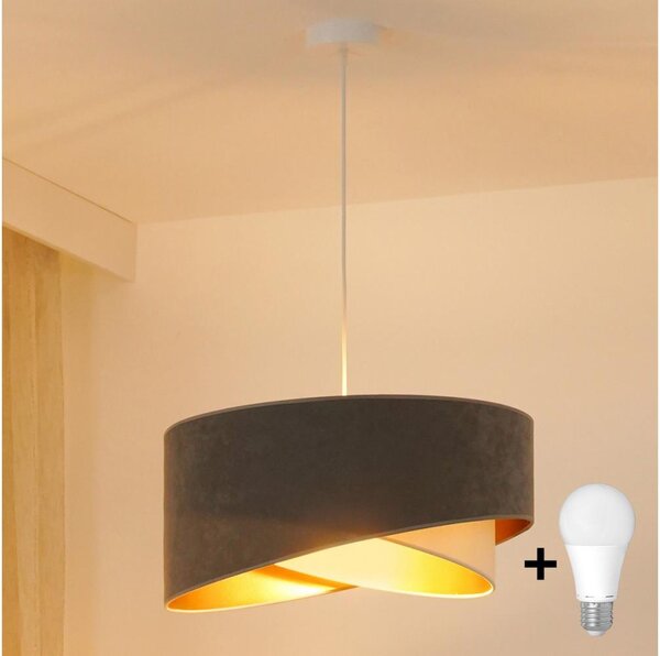 Brilagi - LED Lustr na lanku LYRA 1xE27/15W/230V šedá/krémová/zlatá