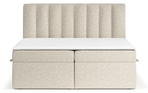 Béžová boxspring postel s úložným prostorem 160x200 cm Novento – Maison de Rêve