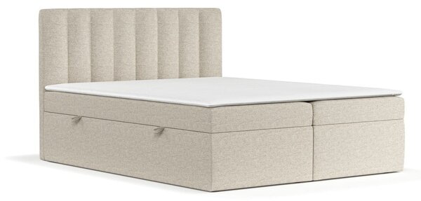 Béžová boxspring postel s úložným prostorem 160x200 cm Novento – Maison de Rêve