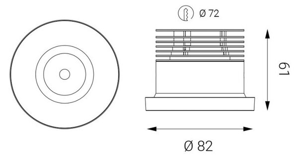 Led2 Zápustné LED svítidlo SPOT A ø 8,2 cm, hl. 6,1 cm Barva: Bílá, Stmívání, řízení: DALI/PUSH, Chromatičnost: 3000K