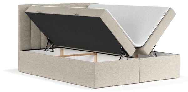Béžová boxspring postel s úložným prostorem 160x200 cm Novento – Maison de Rêve