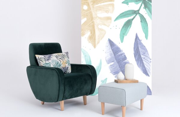Nordic Design Tmavě zelené sametové křeslo Doble
