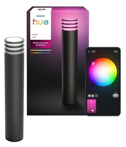 PH 8721103118752 Hue Lucca venkovní sloupkové LED svítidlo A60 WCA antracit 1000-20000K RGB - PHILIPS