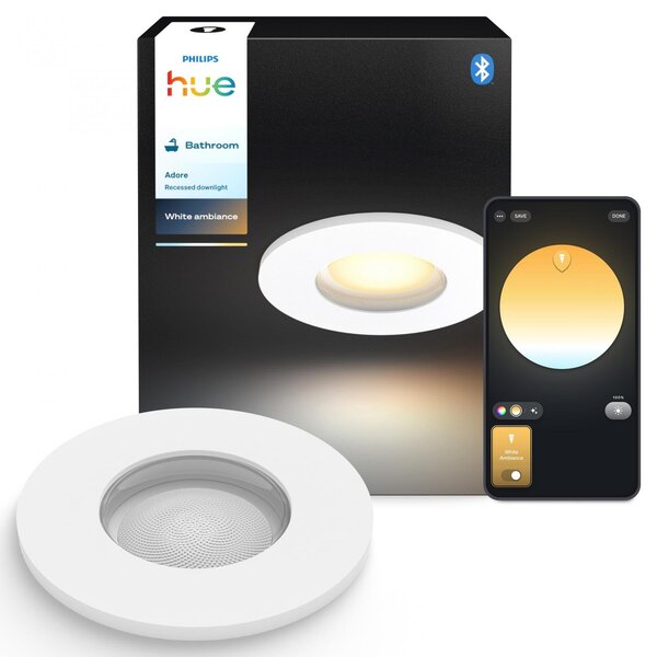 PH 8721103072962 Hue Adore zápustné koupelnové svítidlo kulaté 1x4,2W, 2000-6500K, IP44, bílá - PHILIPS