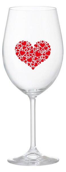 SRDCE - čirá sklenice na víno 350 ml