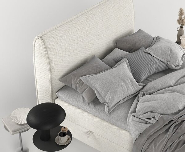 Krémová boxspring postel s úložným prostorem 160x200 cm Melba – Maison de Rêve