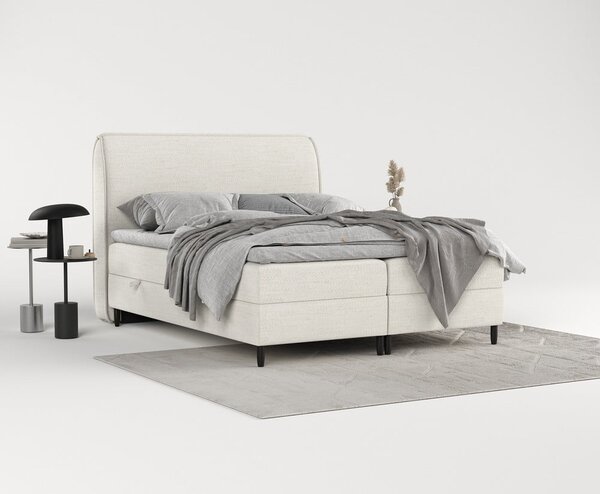 Krémová boxspring postel s úložným prostorem 160x200 cm Melba – Maison de Rêve