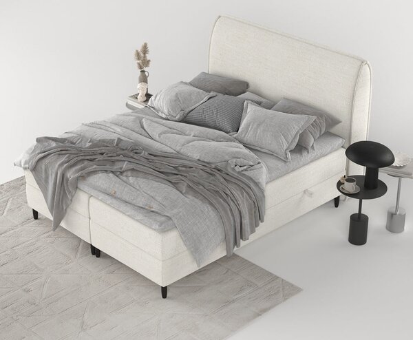 Krémová boxspring postel s úložným prostorem 160x200 cm Melba – Maison de Rêve