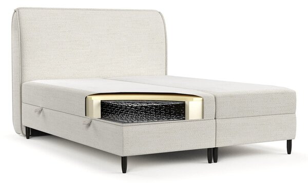 Krémová boxspring postel s úložným prostorem 160x200 cm Melba – Maison de Rêve